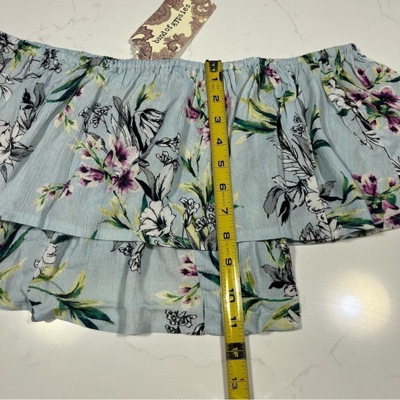 Band of Gypsies Arica Off The Shoulder Floral Cropped Top Small - Picture 14 of 14